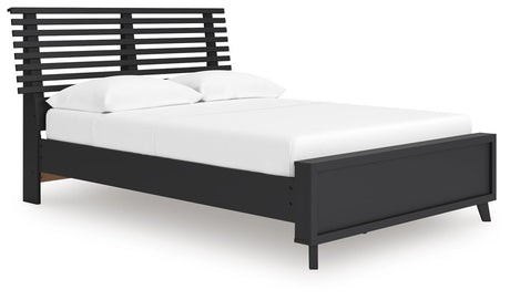 Danziar Black Full Slat Panel Bed angled view