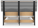 Danziar Black Full Slat Panel Bed