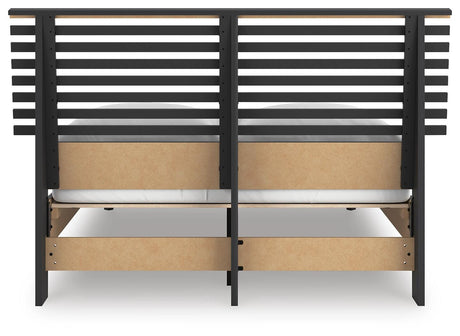 Danziar Black Full Slat Panel Bed view 8