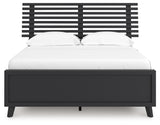 Danziar Black Full Slat Panel Bed