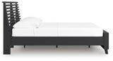 Danziar Black Full Slat Panel Bed