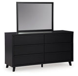 Danziar Black Dresser And Mirror