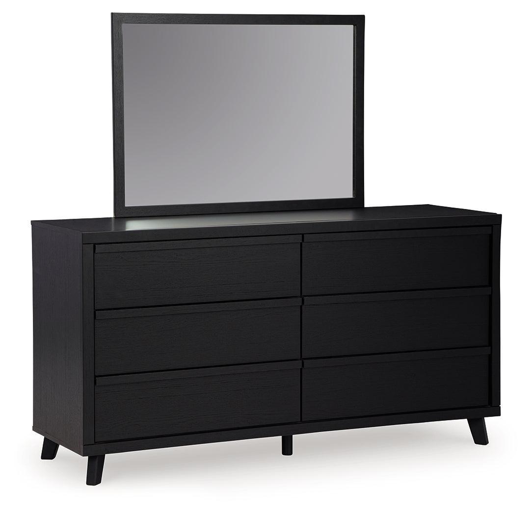 Danziar Black Dresser And Mirror