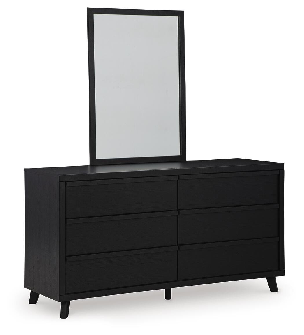 Danziar Black Panel Bedroom Set angled view