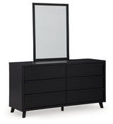 Danziar Black Dresser And Mirror