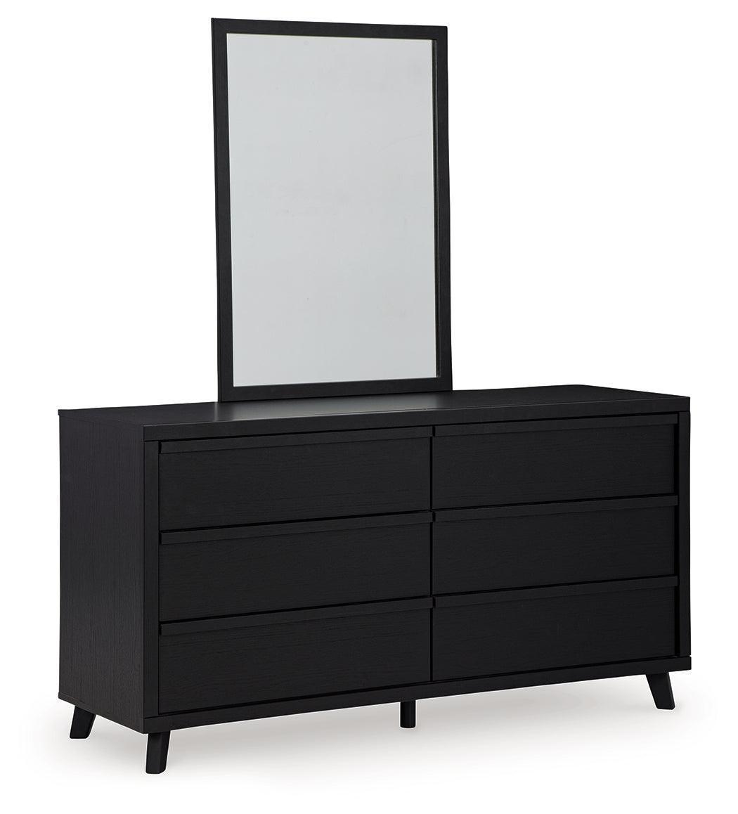 Danziar Black Dresser And Mirror
