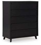 Danziar Matte Black Wide Chest of Drawers