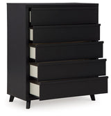 Danziar Matte Black Wide Chest of Drawers