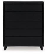 Danziar Matte Black Wide Chest of Drawers