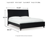 Danziar Black Panel Bedroom Set dimension view