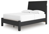 Danziar Black Full Panel Bed angled view