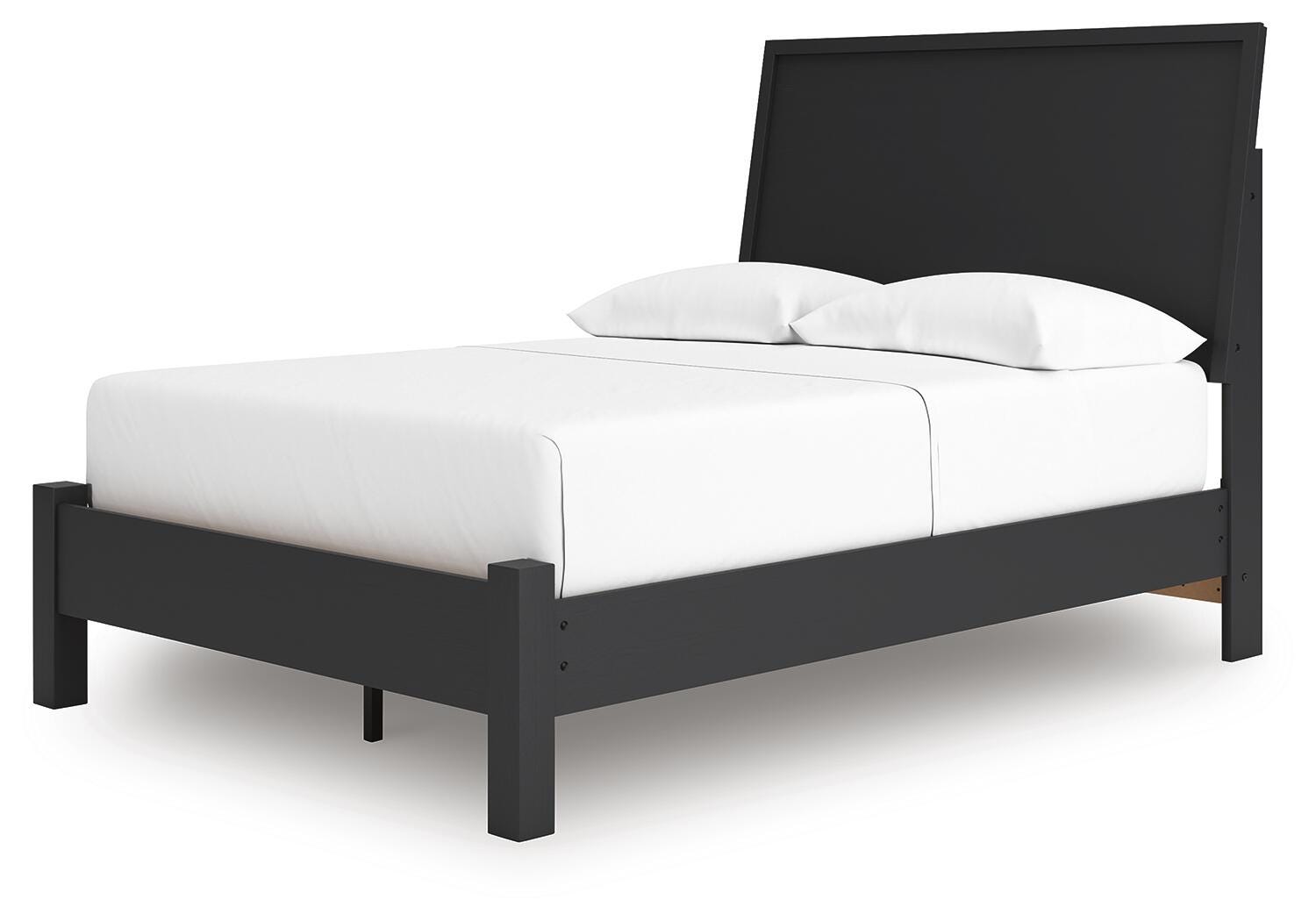 Danziar Black Full Panel Bed angled view
