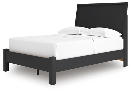 Danziar Black Full Panel Bed angled view
