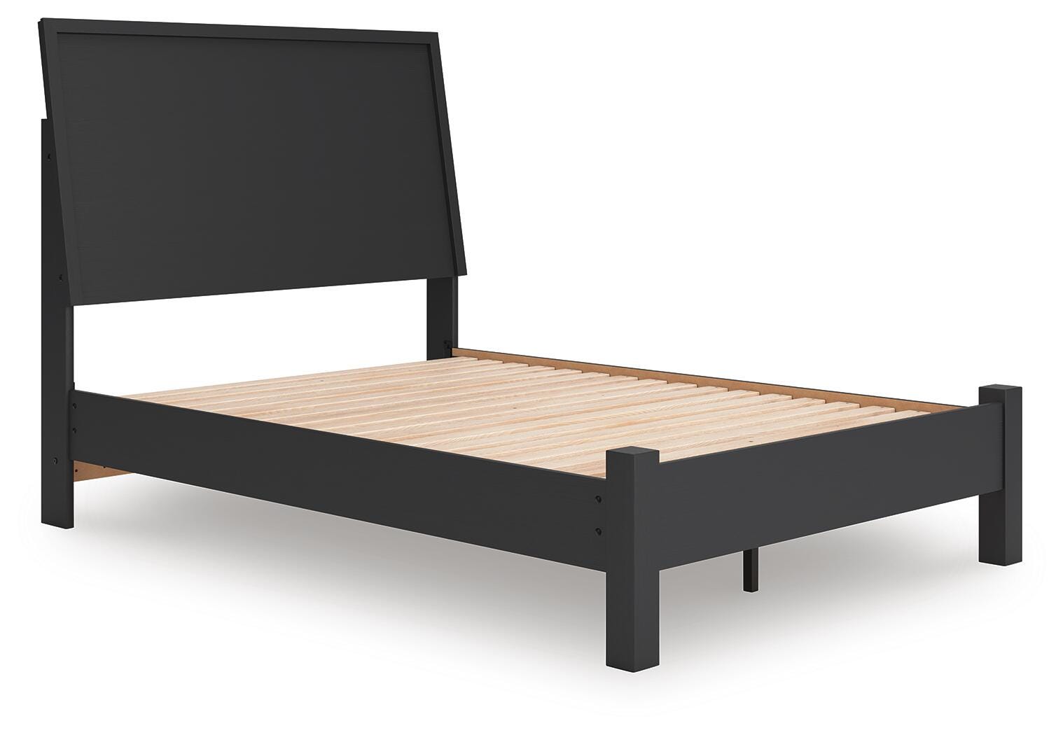 Danziar Black Full Panel Bed angled view