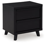 Danziar Matte Black Contemporary Nightstand