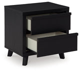 Danziar Matte Black Contemporary Nightstand