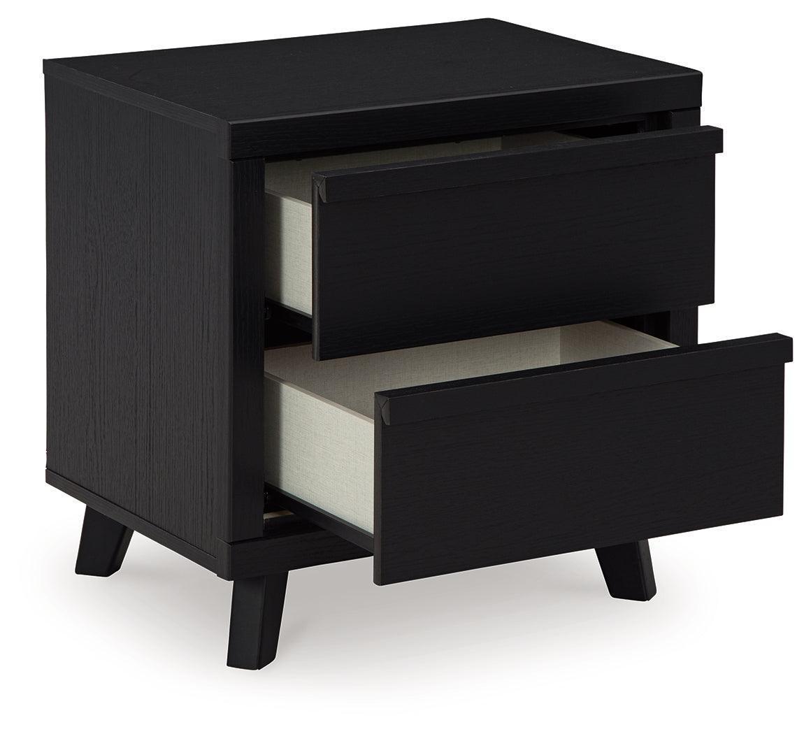 Danziar Matte Black Contemporary Nightstand