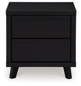 Danziar Matte Black Contemporary Nightstand