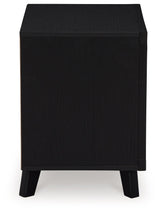 Danziar Matte Black Contemporary Nightstand