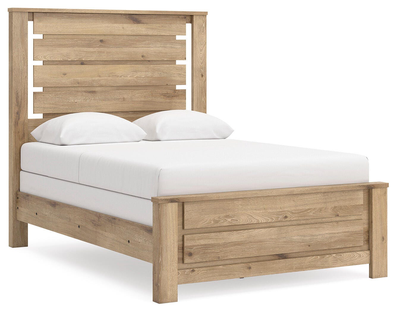 Brozmont Tan Full Panel Bed angled view