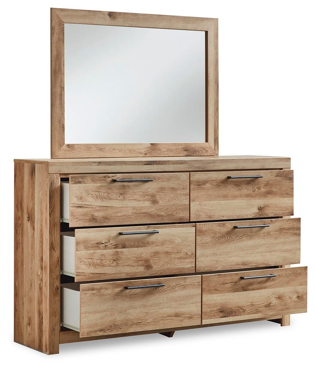 Hyanna Tan Brown Panel Storage Bedroom Set angled view