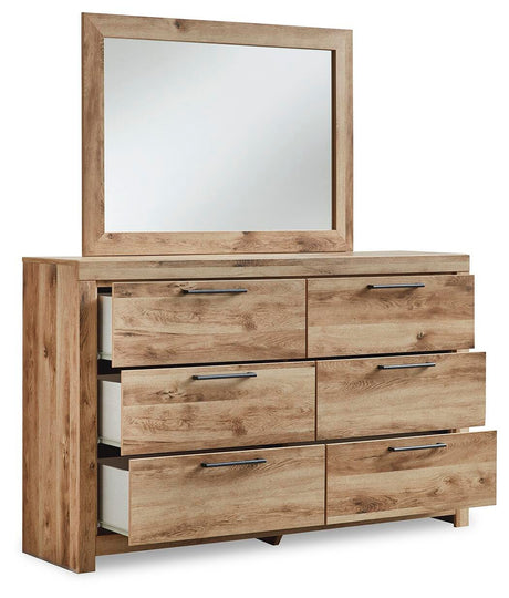 Hyanna Tan Brown Panel Storage Bedroom Set angled view
