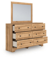 Aleaport Warm Brown Dresser and Mirror