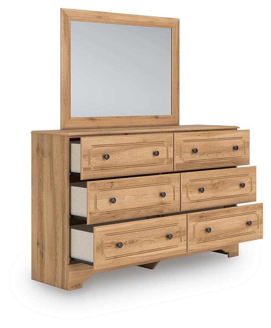 Aleaport Warm Brown Panel Bedroom Set angled view