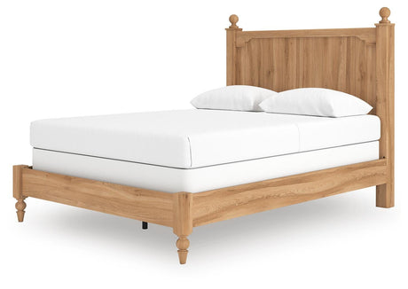 Aleaport Warm Brown Panel Bedroom Set angled view