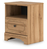 Aleaport Warm Brown Panel Bedroom Set angled view