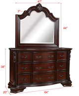 Sheffield Rich Brown Finish Modern Wood King Faux Leather Upholstered Panel Bed - Ella Furniture