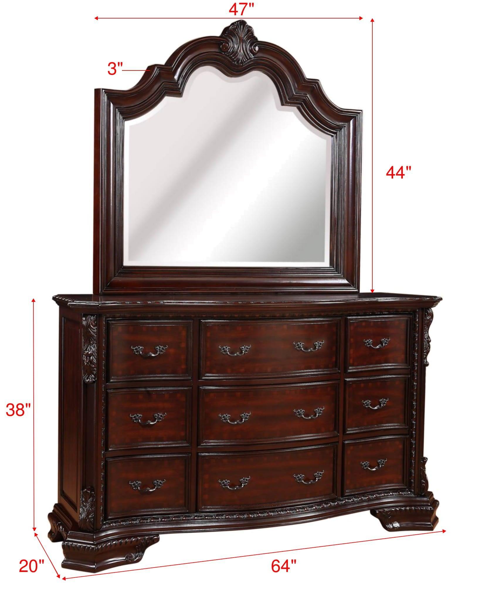 Sheffield Chest Rich Brown, Traditional Classic Wood, Pewter Bail 6 Drawers - Ella Furniture