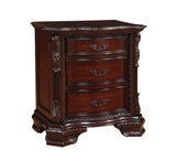 Sheffield NightStand Brown, Traditional Classic Modern Wood, 3 Drawers - Ella Furniture
