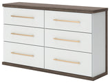 Kendanport Brown/White Dresser