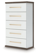 Kendanport Brown/White Chest of Drawers