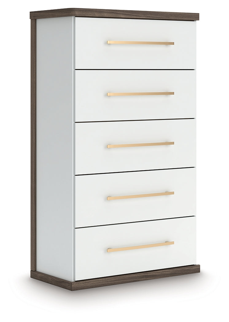 Kendanport Brown/White Chest of Drawers