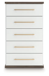 Kendanport Brown/White Chest of Drawers