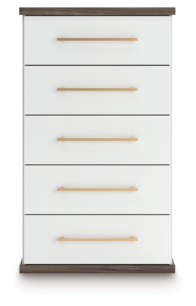 Kendanport Brown/White Chest of Drawers
