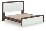 Kendanport White/Brown King Upholstered Bed