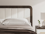Kendanport White/Brown King Upholstered Bed