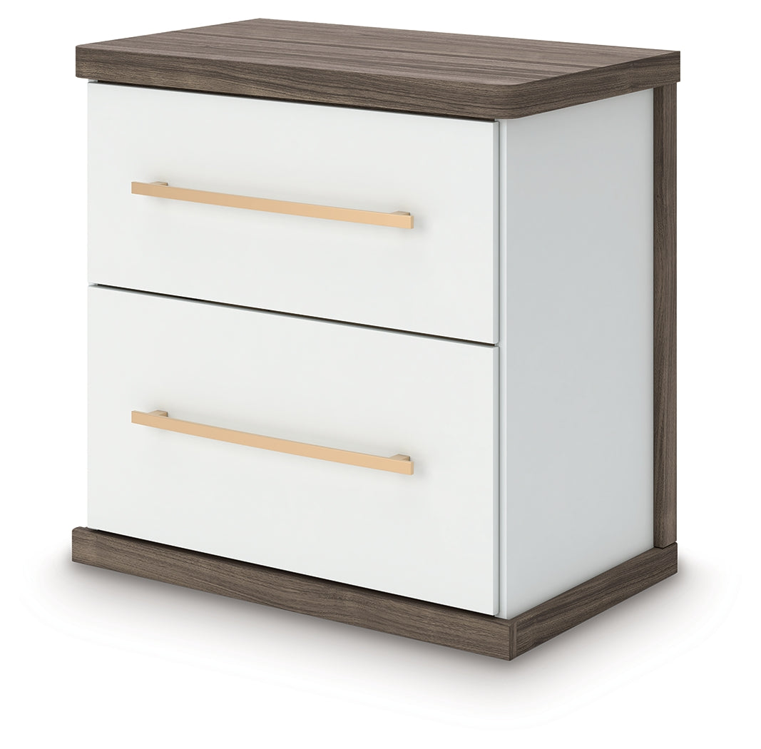 Kendanport Brown/White Nightstand