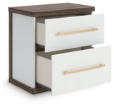 Kendanport Brown/White Nightstand