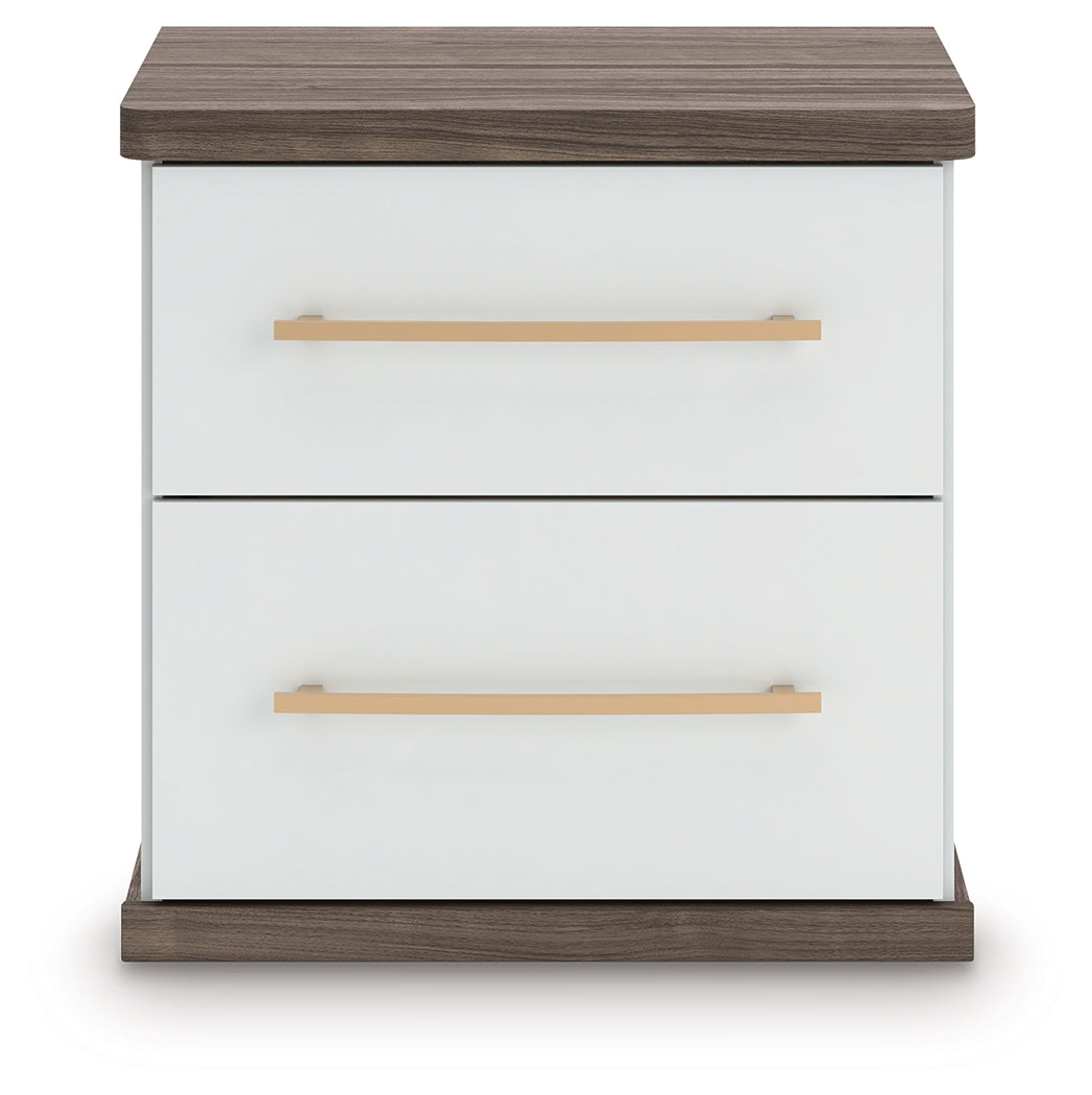 Kendanport Brown/White Nightstand