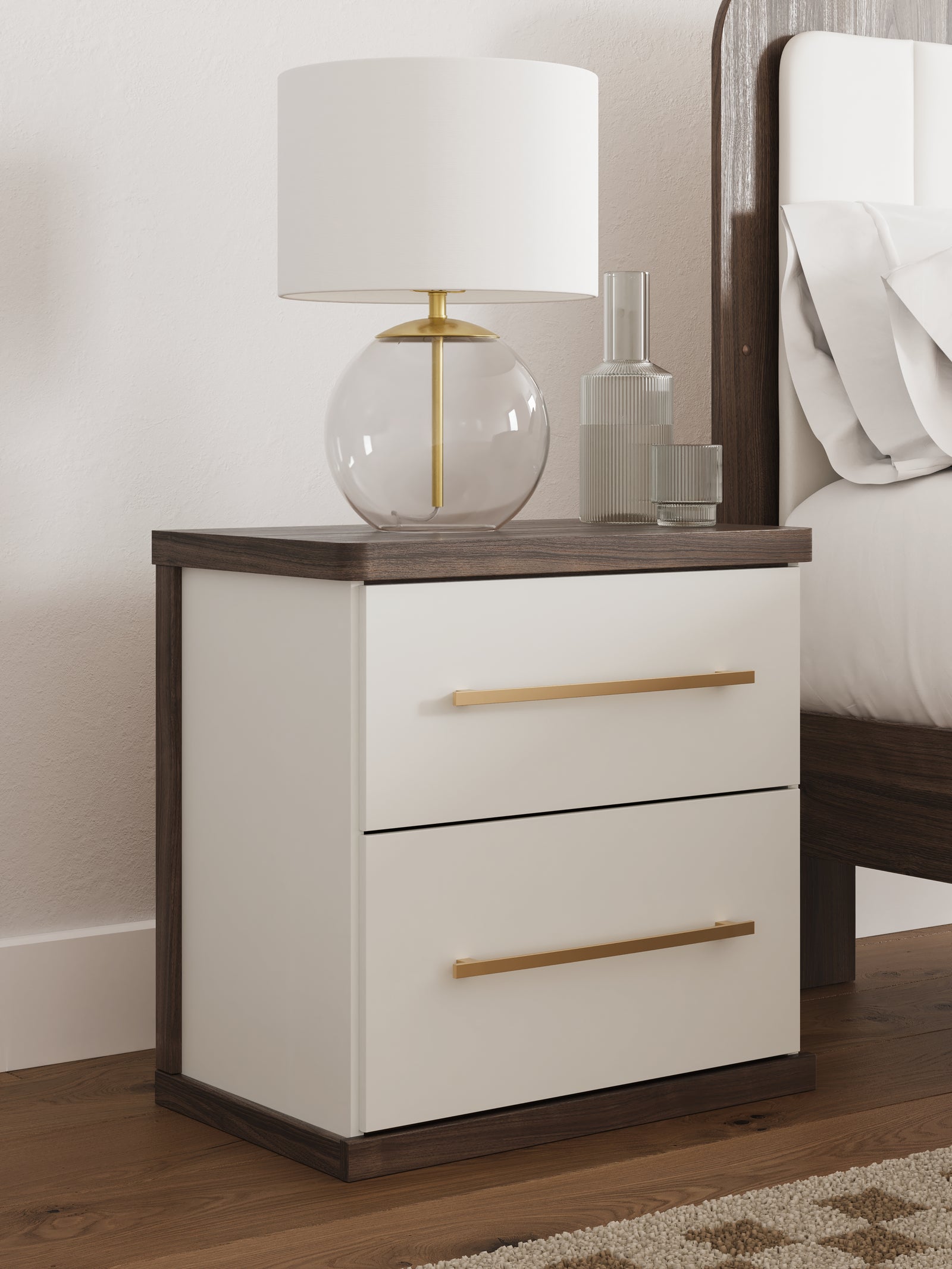 Kendanport Brown/White Nightstand