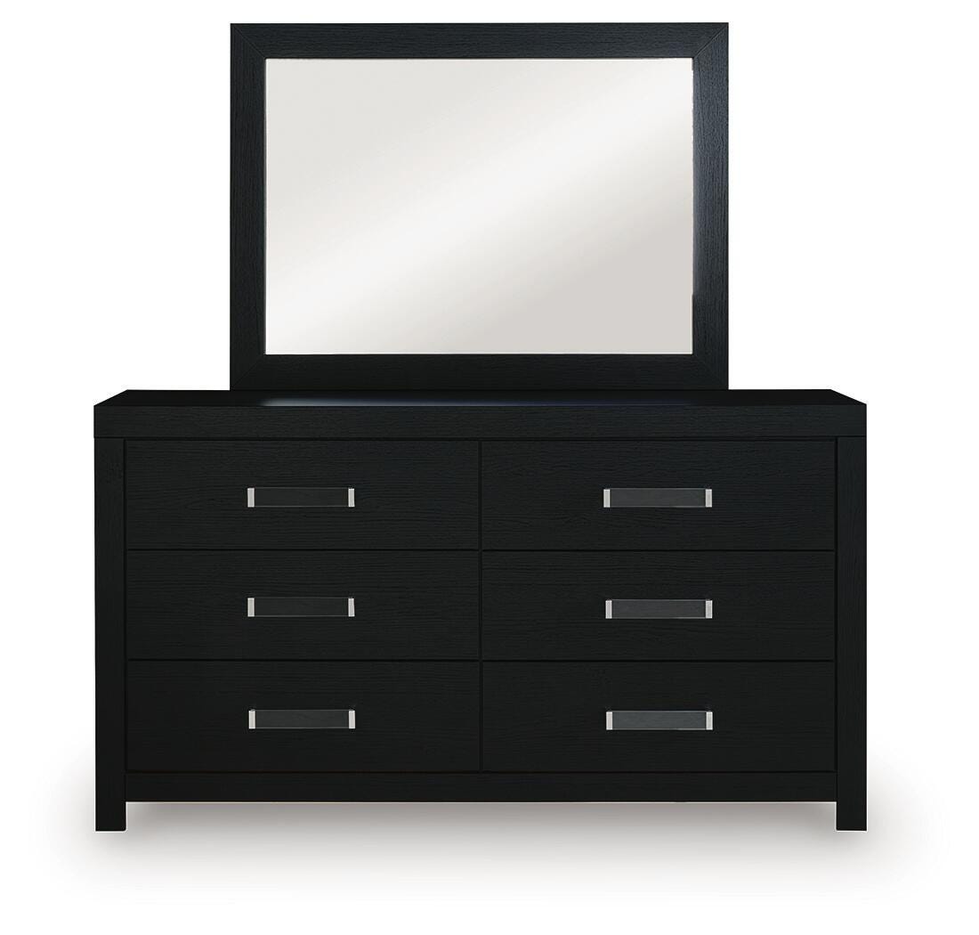 Maeling Black Dresser and Mirror view 4