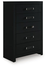 Maeling Black Chest of Drawers angled view