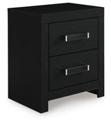 Maeling Black Nightstand angled view