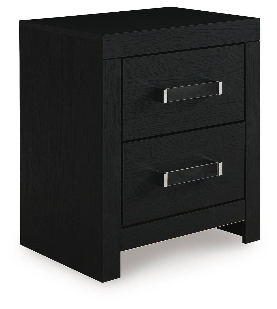 Maeling Black Nightstand angled view