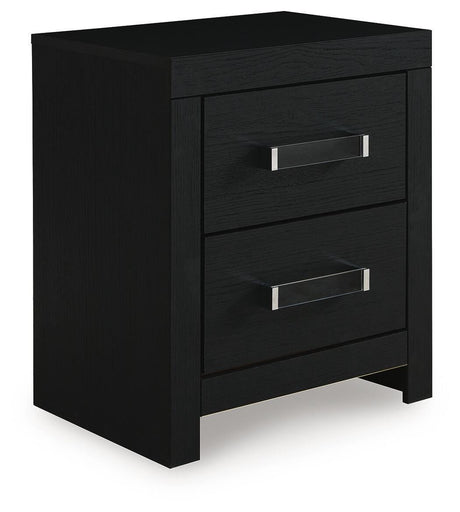 Maeling Black Nightstand angled view