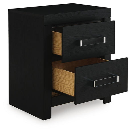 Maeling Black Nightstand angled view